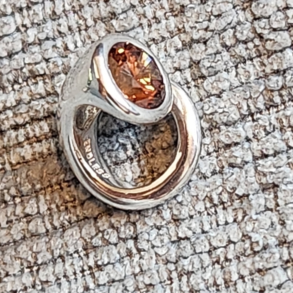 Endless Smokey Quartz Snake Charm Silver 925 - Picture 3 of 3